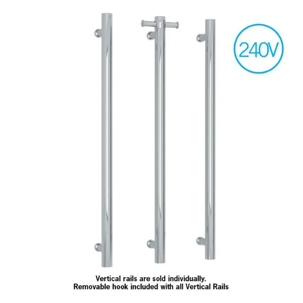 Thermogroup 240V Vertical Single Bar Heated Towel Rail