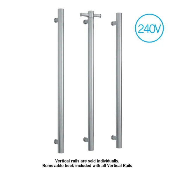 Thermogroup 240V Vertical Single Bar Heated Towel Rail