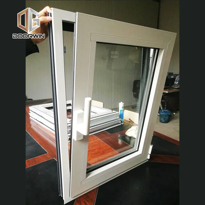 tilt turn window with fixed mosquito net-21 white (interior)black(exterior)thermal break aluminum