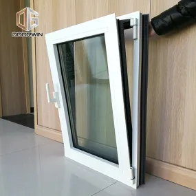 tilt turn window with fixed mosquito net-21 white (interior)black(exterior)thermal break aluminum