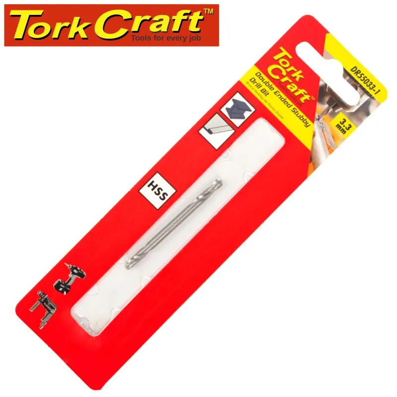 TORK CRAFT DOUBLE END STUBBY HSS 3.3MM 1 PC DR55033-1