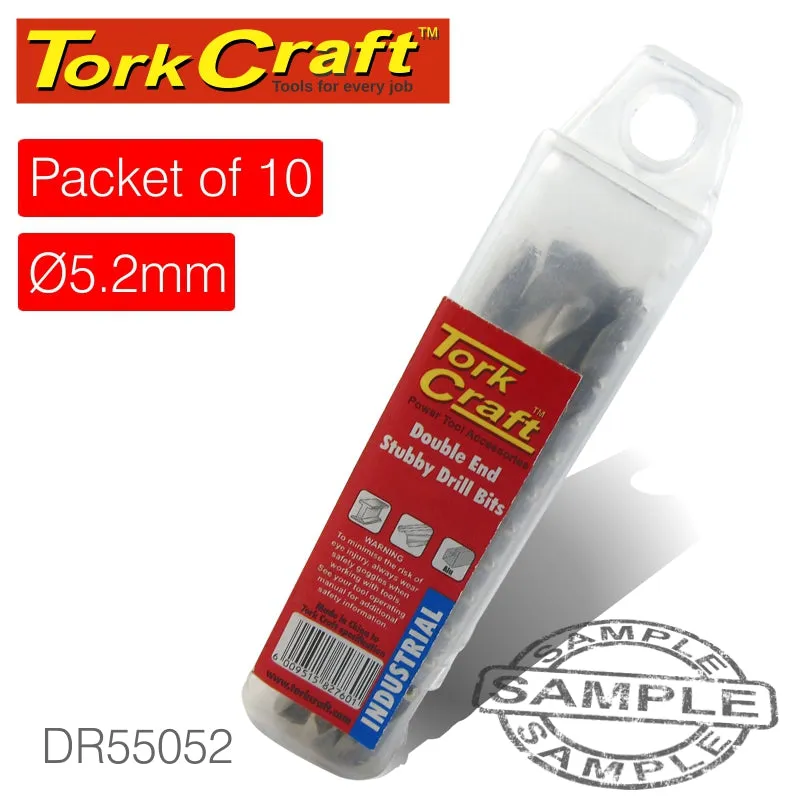 TORK CRAFT DOUBLE END STUBBY HSS 5.2MM PACKET OF 10 DR55052