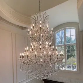 Traditional Candle Crystal Chandelier for Staircase/Foyer/Living Room/Villa