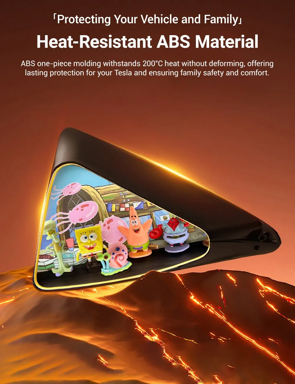 Triangle Window Ambient Light For Tesla Model 3/Y【SpongeBob SquarePants】