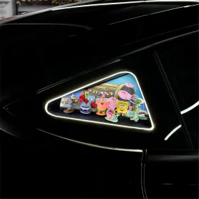 Triangle Window Ambient Light For Tesla Model 3/Y【SpongeBob SquarePants】