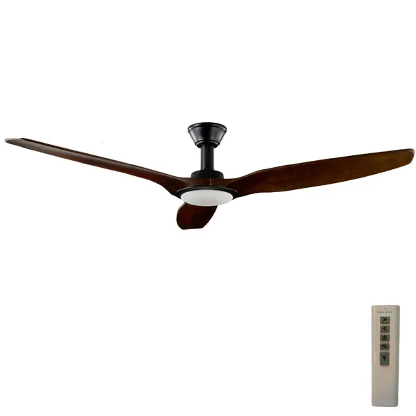 Trident DC Ceiling Fan High Airflow – LED Light Black 70″