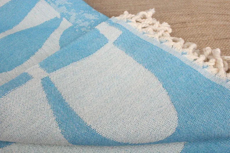 Turquoise Turtle Turkish Beach Towel