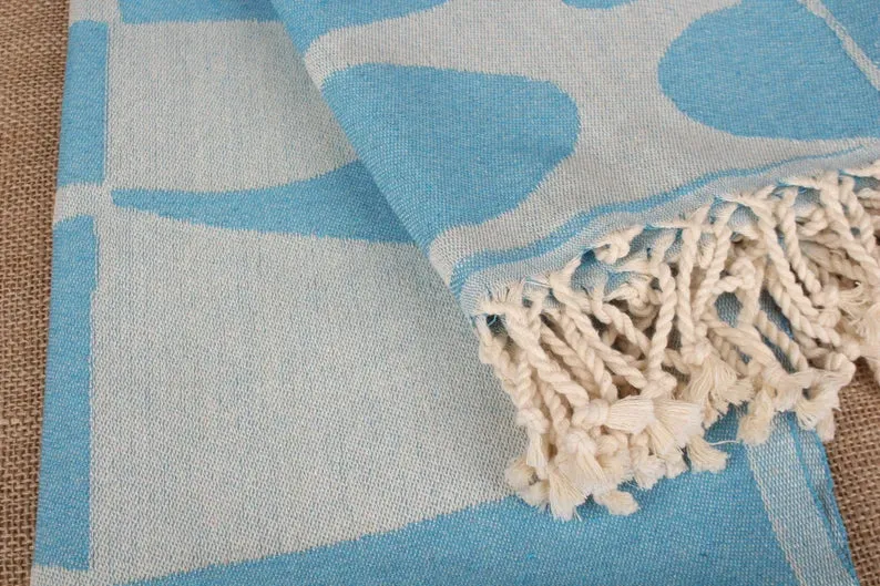 Turquoise Turtle Turkish Beach Towel