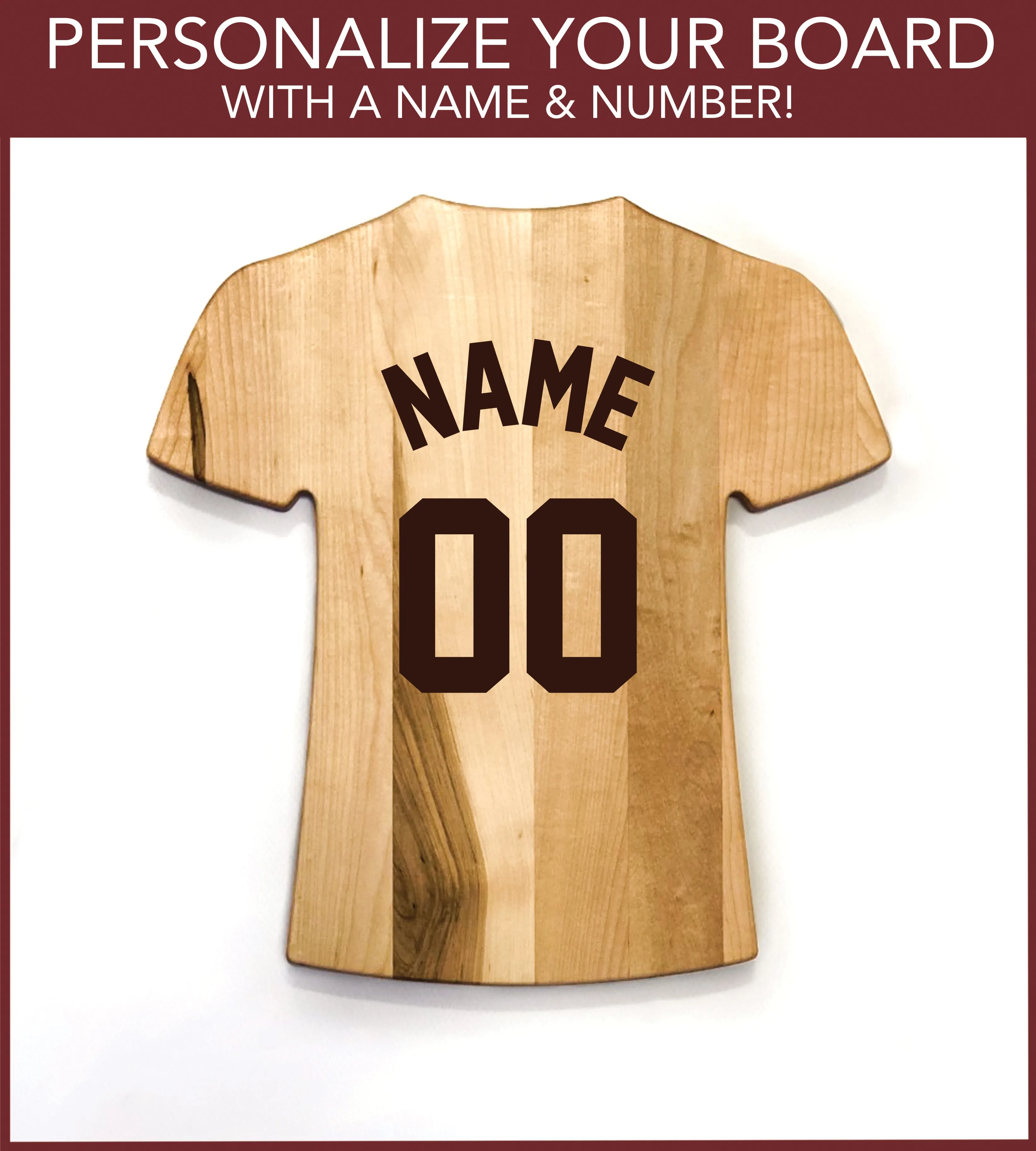 Twins de Minnesota Team Jersey Cutting Board | Choose Your Favorite MLB Player | Customize With Your Name & Number | Add a Personalized Note (en Español)