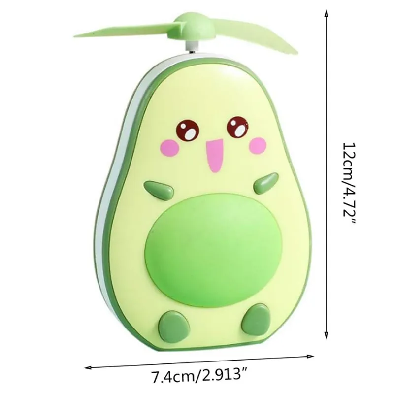 Usb Rechargeable Hand-Held Cute Avocado Mini Portable Handheld Fan