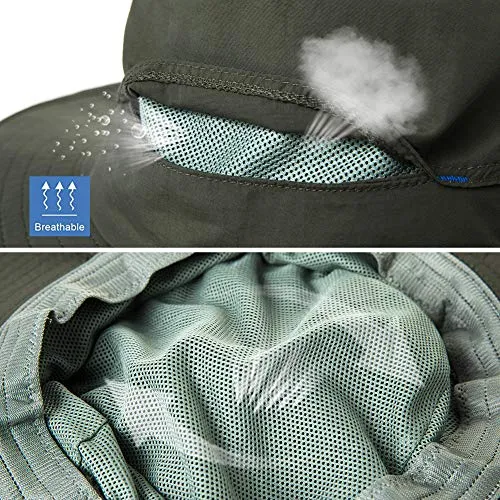 UV50 Protection Waterproof Fishing Hat With Mosquito Net for Hiking Camping