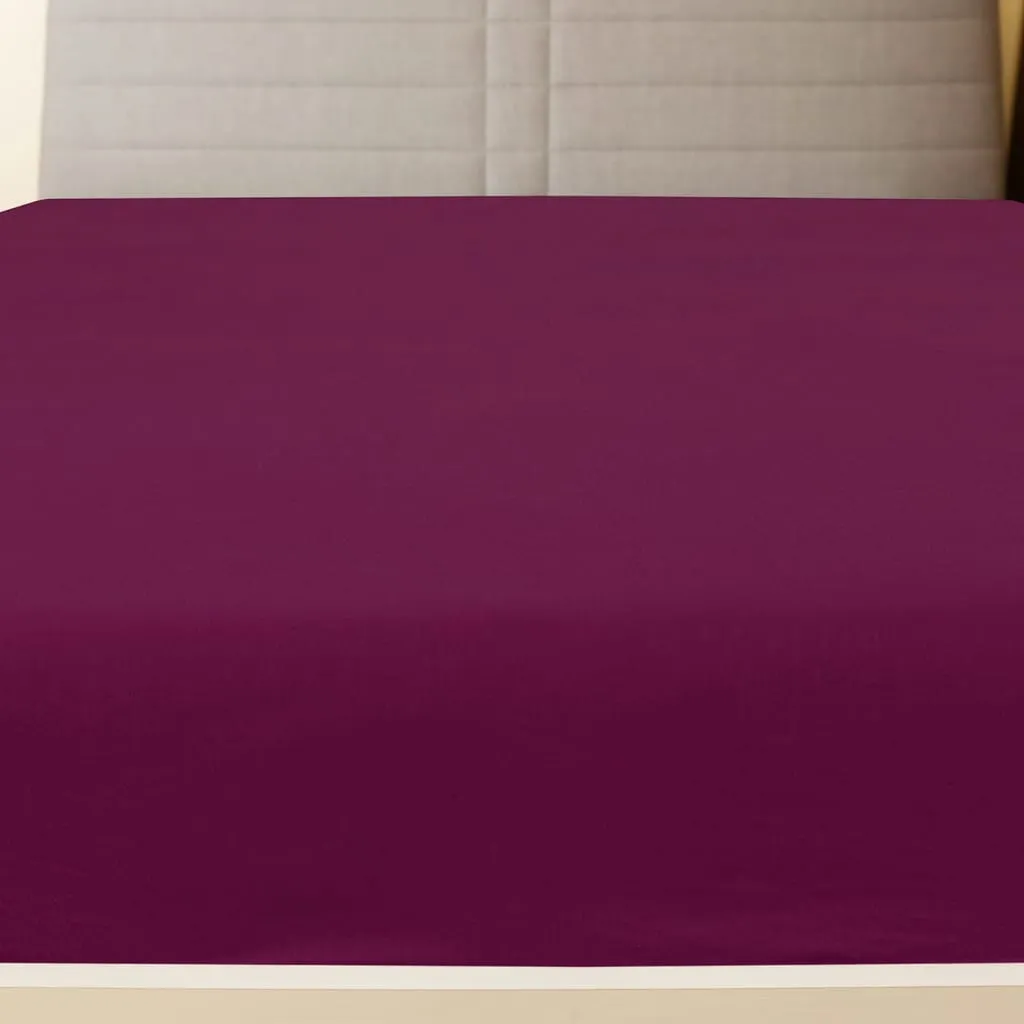 vidaXL Jersey Fitted Sheets 2 pcs Bordeaux 100x200 cm Cotton