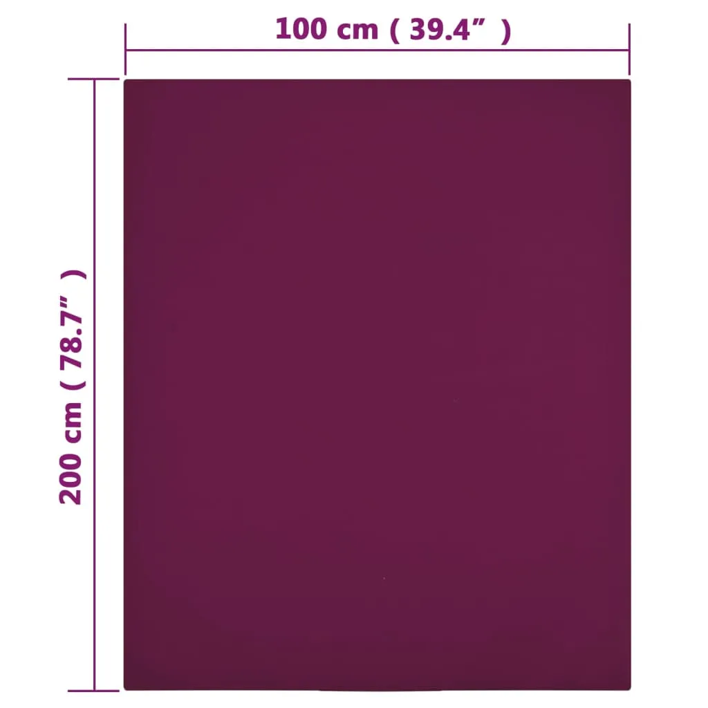 vidaXL Jersey Fitted Sheets 2 pcs Bordeaux 100x200 cm Cotton