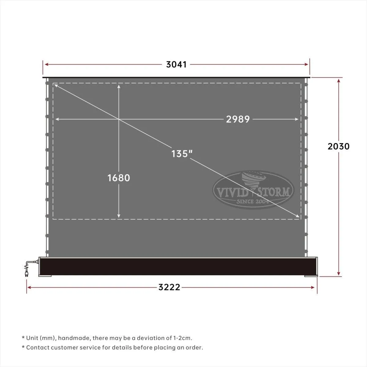 VIVIDSTORM S ALR Motorized Tension Floor Rising Obsidian Long Throw ALR Projector screen