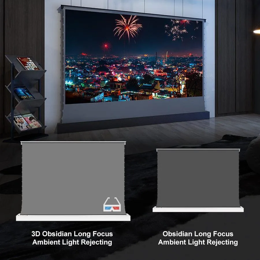 VIVIDSTORM S ALR Motorized Tension Floor Rising Obsidian Long Throw ALR Projector screen