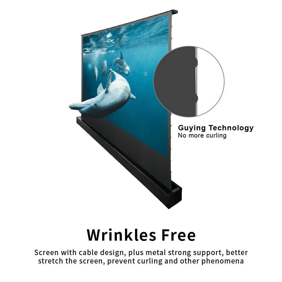 VIVIDSTORM S ALR Motorized Tension Floor Rising Obsidian Long Throw ALR Projector screen