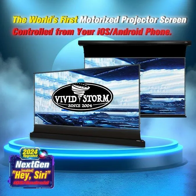 VIVIDSTORM S ALR Motorized Tension Floor Rising Obsidian Long Throw ALR Projector screen