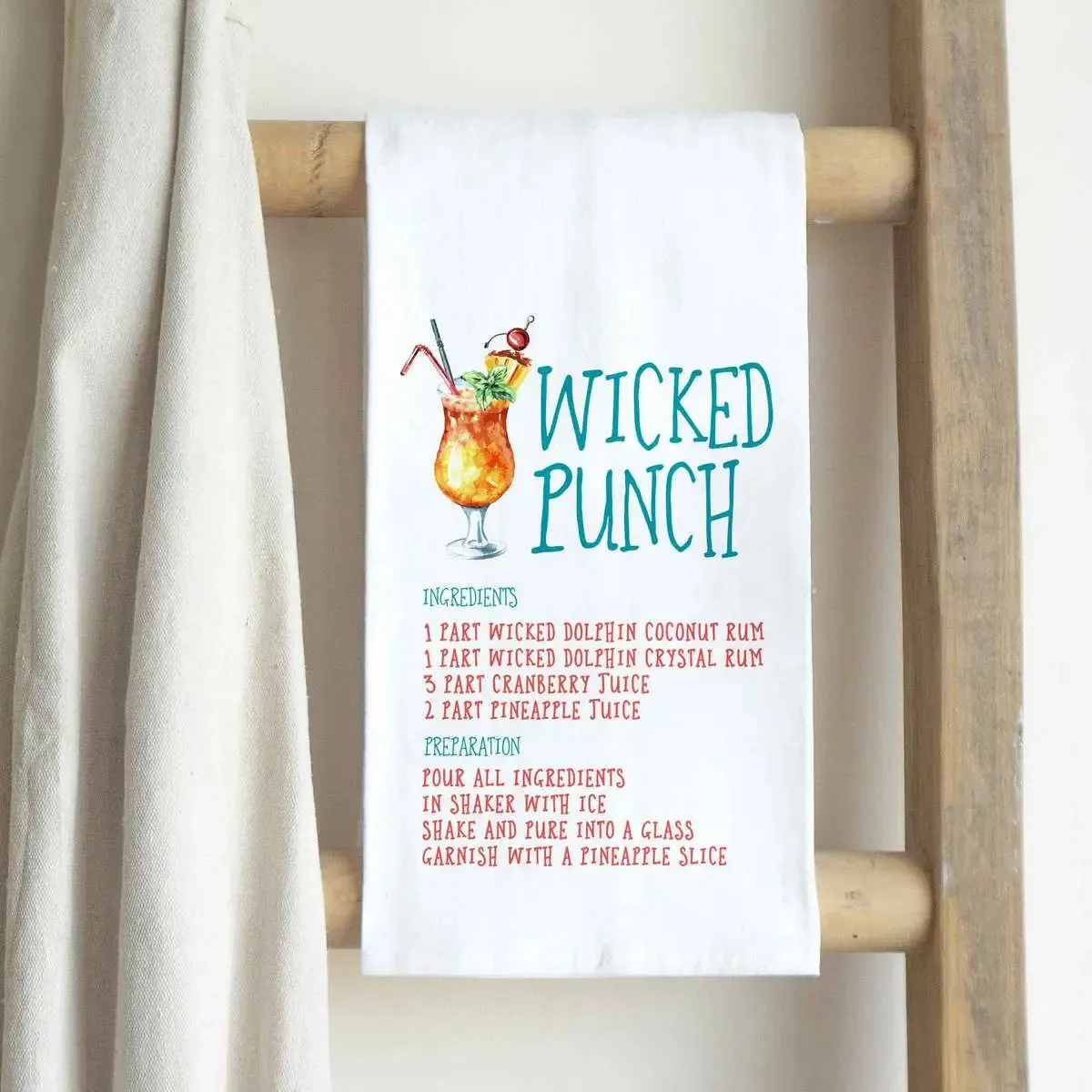 Wicked Dolphin Tea Towel